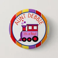 PersonalizedTrain Baby Shower Auntie to Be Button
