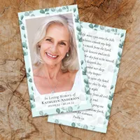 Eucalyptus Photo Funeral Memorial Prayer Card