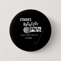 White Black Golfer Golf Bachelor Partee Golfing Button