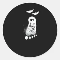 Eat Drink And Be Scary Trendy Graphic Classic Round Sticker