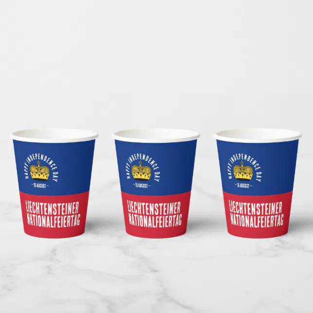 Liechtenstein National Day Flag Paper Cups