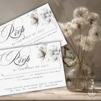 Elegant Butterfly and Dandelion Puff Pastels Ink  RSVP Card