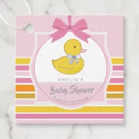 Rubber Duck Baby Shower Pink ID641 Favor Tags