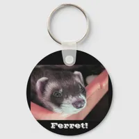 Adorable Sable Ferret Photo Keychain