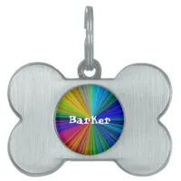 Rainbow Circular Gradient Pet Name Pet ID Tag