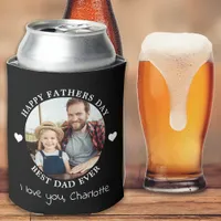 Best Dad Ever Happy Father's Day Custom 2 Photo Can Cooler
