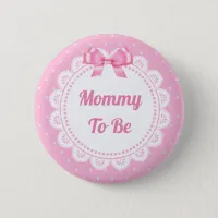 Pink Polka Dot Mommy to Be Baby Shower Button