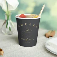 Simple Elegance Wedding Cheers Charcoal ID1022 Paper Cups