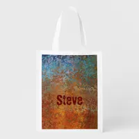 Rusty, Verdigris, Grunge Steampunk Personalized Grocery Bag