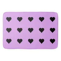 Goth Pink and Black Heart Design Bath Mat