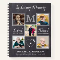 In Loving Memory 5 Photo Budget Funeral GuestBook  Notebook