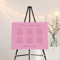 Elegant Pink Magenta 6 Table Seating Chart Foam Board