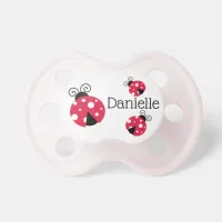 Personalized Red Ladybug Baby Girl Pacifier