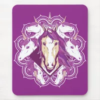 Purple Unicorn Mandala Mouse Pad