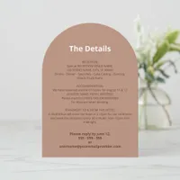 Mocha Brown Modern Wedding Details Card