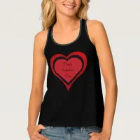 Happy Valentines Day Name Red Love Heart Tank Top