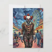 Happy Halloween | Spooky Clown Postcard
