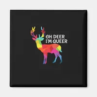 Oh Deer Queer Funny Pun LGBT Pride Design Magnet