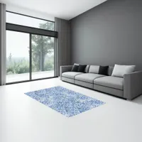 Gorgeous blue hydrangeas - floral pattern  rug