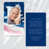 American Flag Photo Memorial Prayer Card