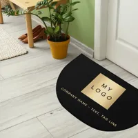 Black gold business logo doormat