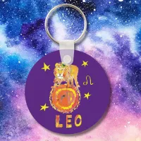 Leo the Lion star sign zodiac astrology key ring