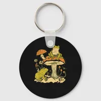Frog Mushroom Cottagecore Aesthetic Goblincore Cut Keychain