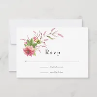 Bohemian Sun and Burgundy Plum Floral Wedding RSVP Card
