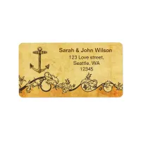 rustic anchor nautical wedding address labels