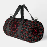 Personalized Red Goth Heart Duffle Bag