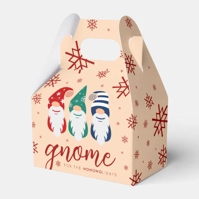 Hygge Christmas Gnome for the Holidays Snowflakes Favor Boxes