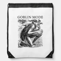 Goblin Mode Goblincore Vintage Aesthetic Funny Off Drawstring Bag