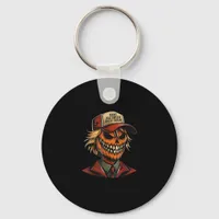 Funny Trumpkin Pumpkin Skeleton Make Halloween Gre Keychain