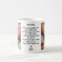 Cute First Father's Day Dear Daddy Poem 2-Photo Coffee Mug