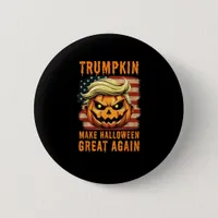 Trumpkin Halloween Pumpkin Make Halloween Great Ag Button