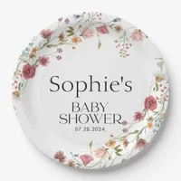 Baby Shower Floral Paper Plates