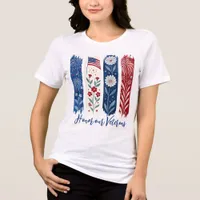 Patriotic T-Shirt, American Flag, Honor Veterans Tri-Blend Shirt