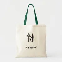 Tote Bag - Cat Letter N with Name 