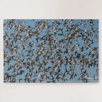 Stunning Winter Ducks in Flight Jigsaw Puzzle