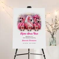 Hottie Shots Club Flamingo Bachelorette Welcome Foam Board