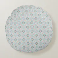 Seamless Sea Themed Pattern Round Pillow