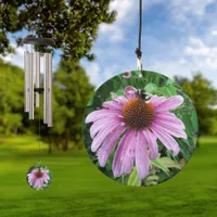 Bumblebee on Eastern purple Coneflower Wind Chime