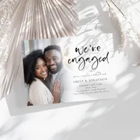 We Are Engaged Photo Overlay Engagement Party Invitation