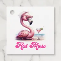 Hot Mess Hot Pink Flamingo Beach Bachelorette Favor Tags