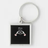 Gothic Valentines Classic - Skeleton Hands Heart  Keychain