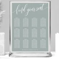 Dusty Sage Simple Wedding Seating Chart