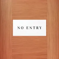 No entry black white door sign