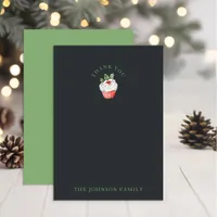 Christmas Cupcake Watercolor Thank You Card