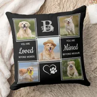 Pet Memorial Pet Loss Unique 5 Dog Photo Collage T Throw Pillow