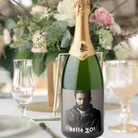 40th birthday photo hello 40 guys men sparkling wine label